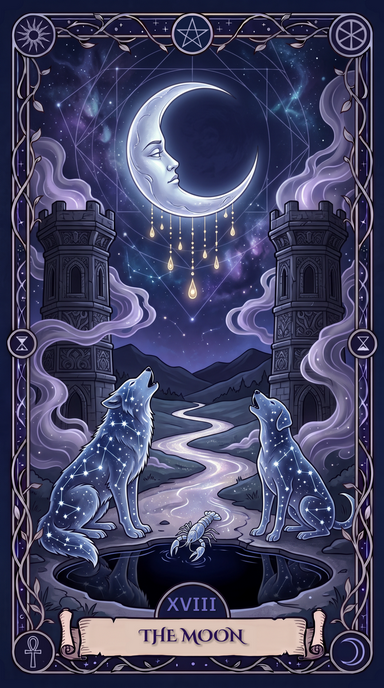 The Moon Tarot Card